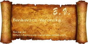 Benkovics Veronika névjegykártya